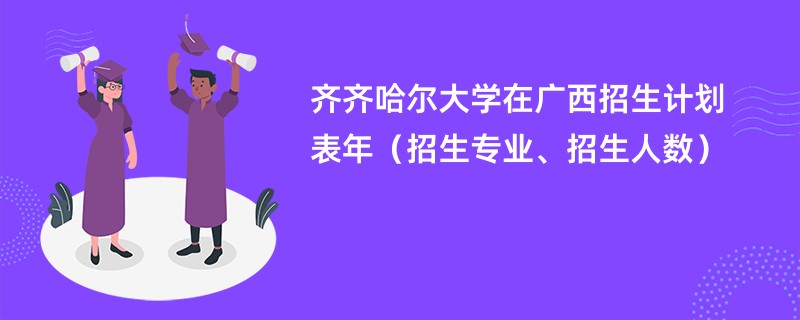 齐齐哈尔大学在广西招生计划表2024年（招生专业、招生人数）